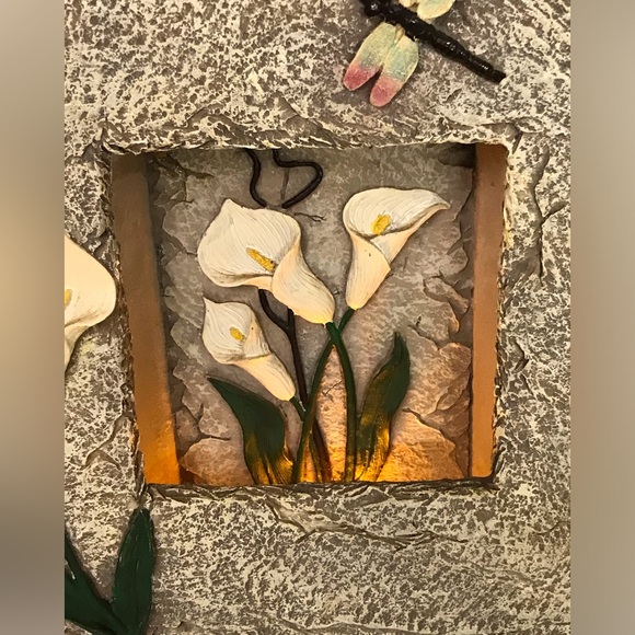 Calla Lily Shadowbox Stone Art Wall or Table Decor - Picture 5 of 7